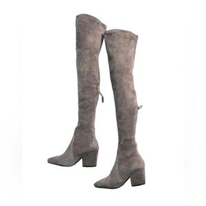 NEW Goodnight Macaroon “Carina” Taupe Over the Knee Boots